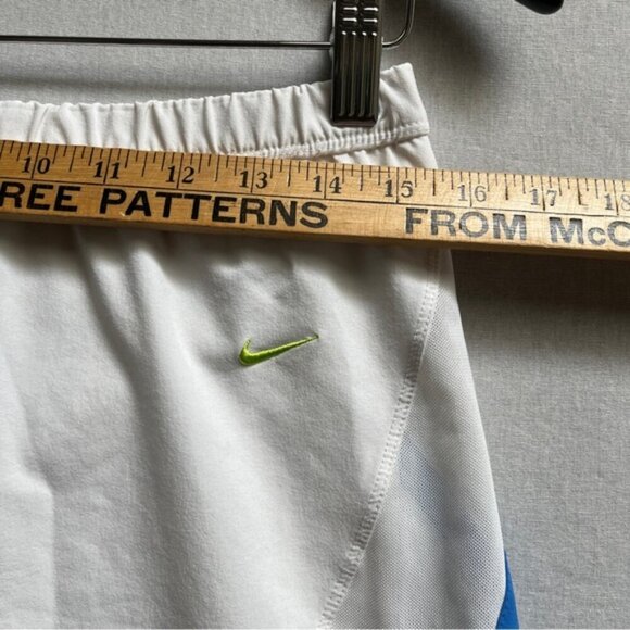 NIKE Y2K White Blue Mini Swoosh Logo Womens Athletic Tennis Skirt Skort M 8/10 - Picture 8 of 8